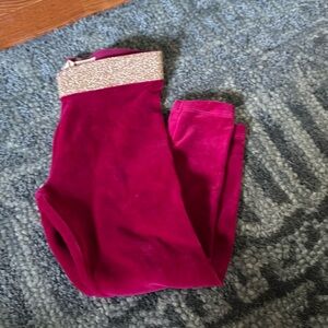 Mini Boden Velvet Leggings with Sparkly waist Band